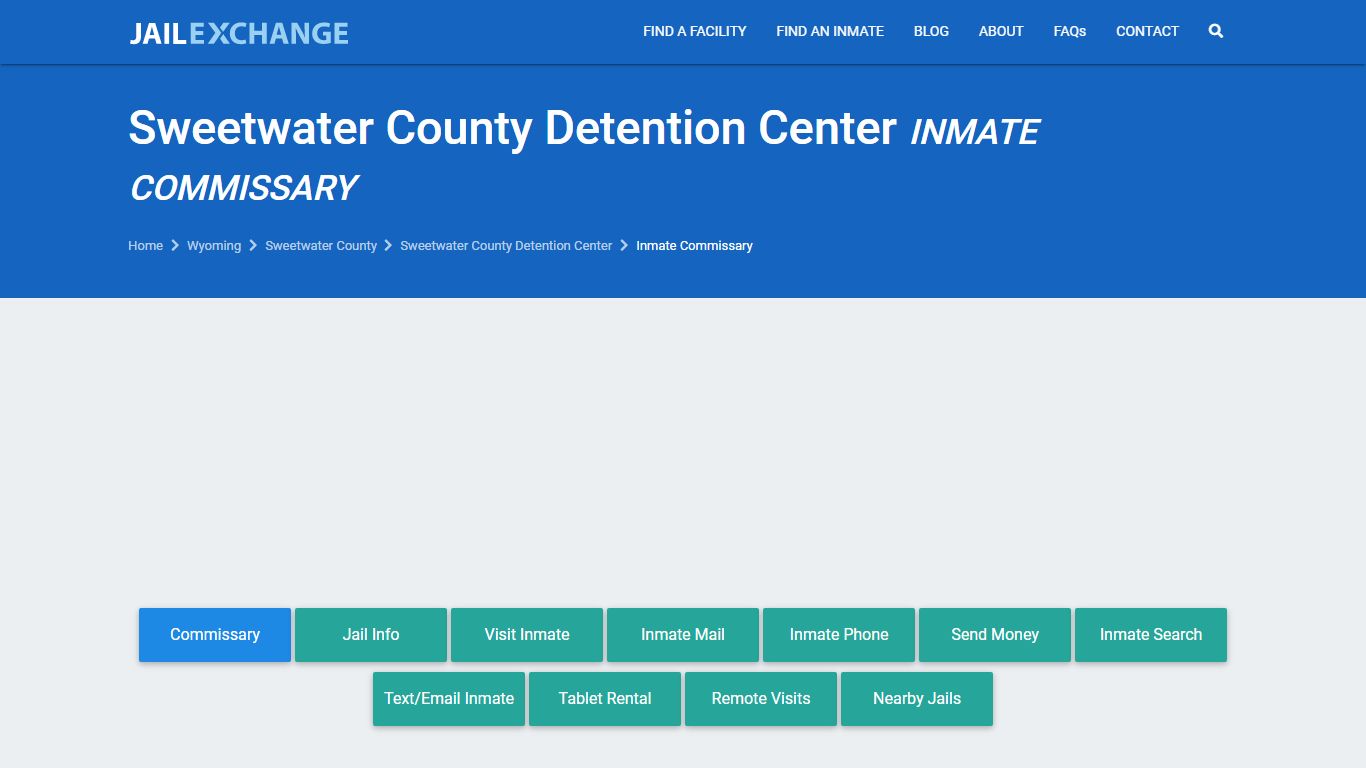 Sweetwater County Detention Center Inmate Commissary