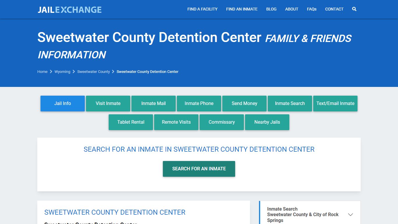 Sweetwater County Detention Center WY - JAIL EXCHANGE